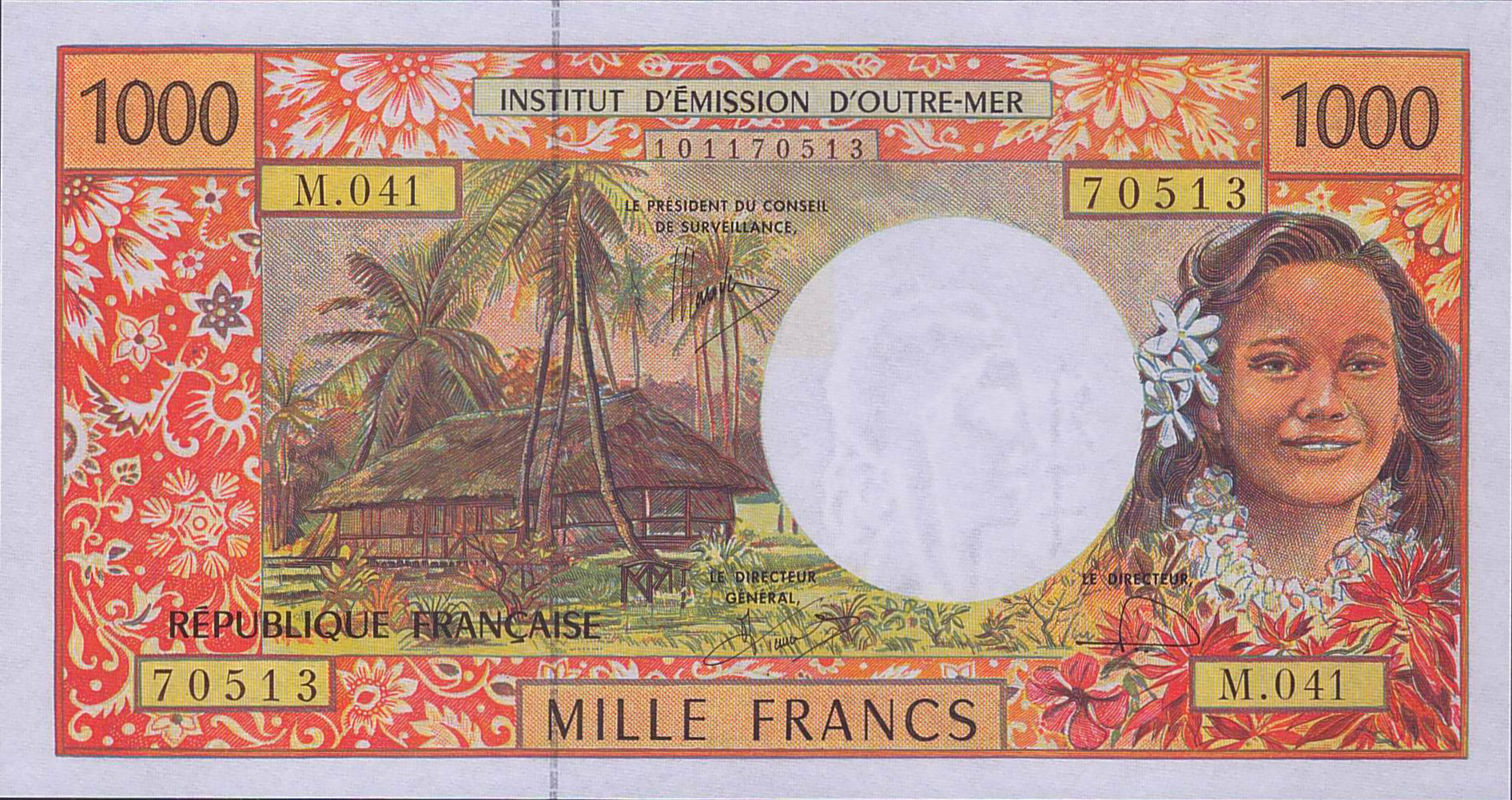 French Pacific Territories 1000 1992 UNC P-2/j